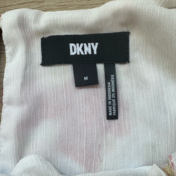 Dkny Puff Sleeve linen Blouse M - Picture 6 of 10